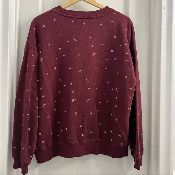Lou & Grey Shooting Star Terry Sweatshirt, Burgundy size M Holiday Christmas - Picture 6 of 6